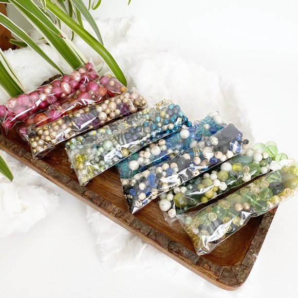 Bag of Beads Jewelry Making Bead Soup Crafts DIY Beading Boho Mixed Eclectic - Picture 3 of 12